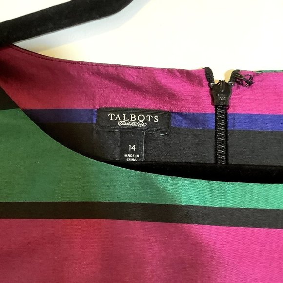 Talbots Green Purple Silk Tank Size 14 - Picture 3 of 6